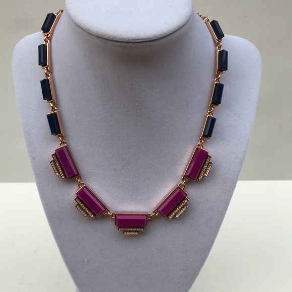 New Fossil Rose Goldtone Deco Statement Necklace - Picture 2 of 3